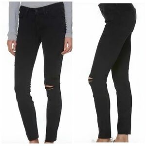 NWT Paige Verdugo Ankle Nisha Night Destructed Raw Hem Black Jeans Size 26